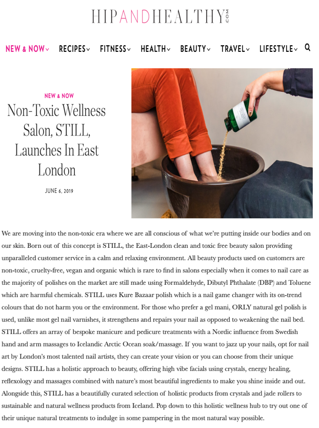Non-Toxic Wellness Salon, STILL, Launches In East London