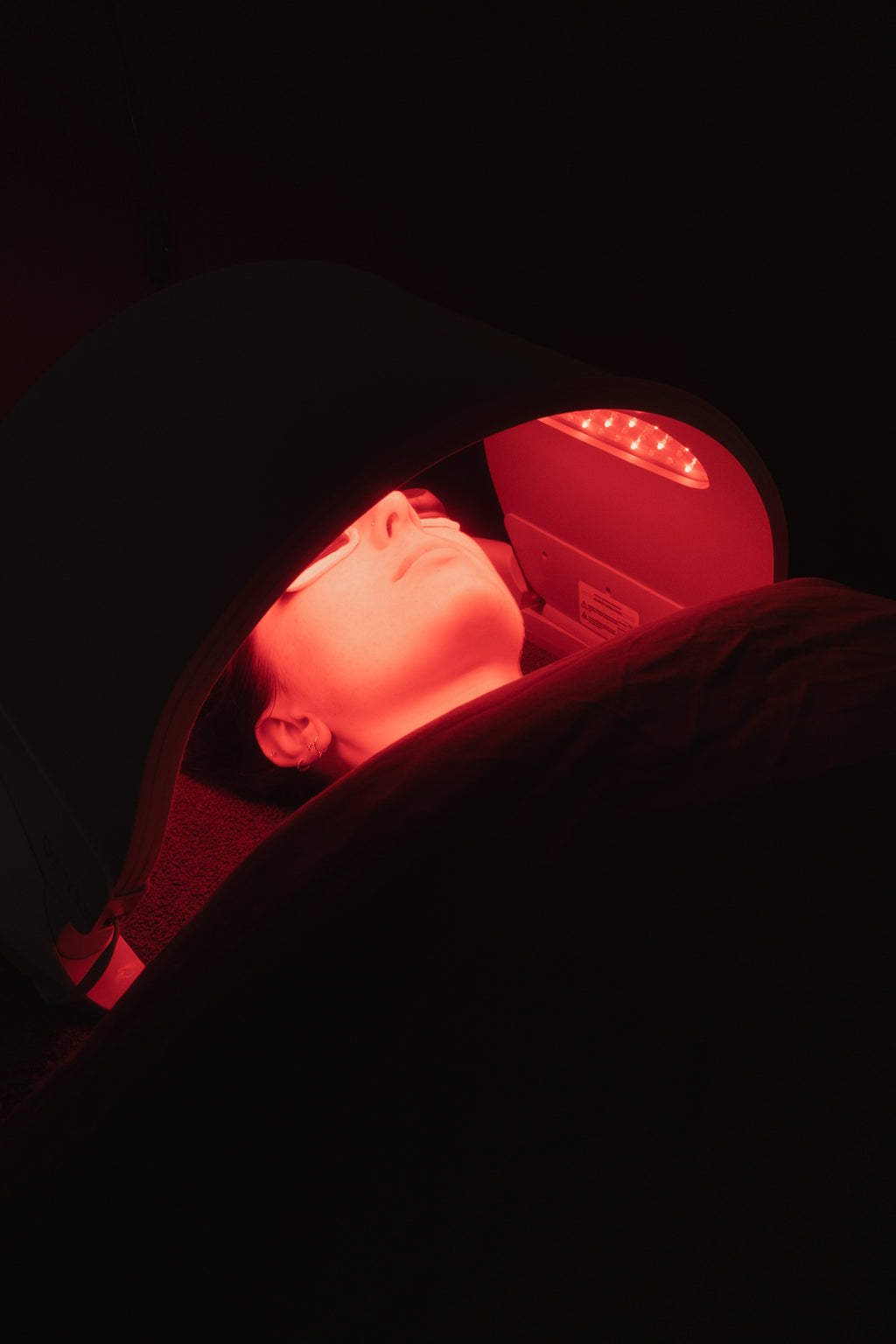 LED light therapy | an incredible non invasive treatment. Relax while the light therapy mask works it's magic.